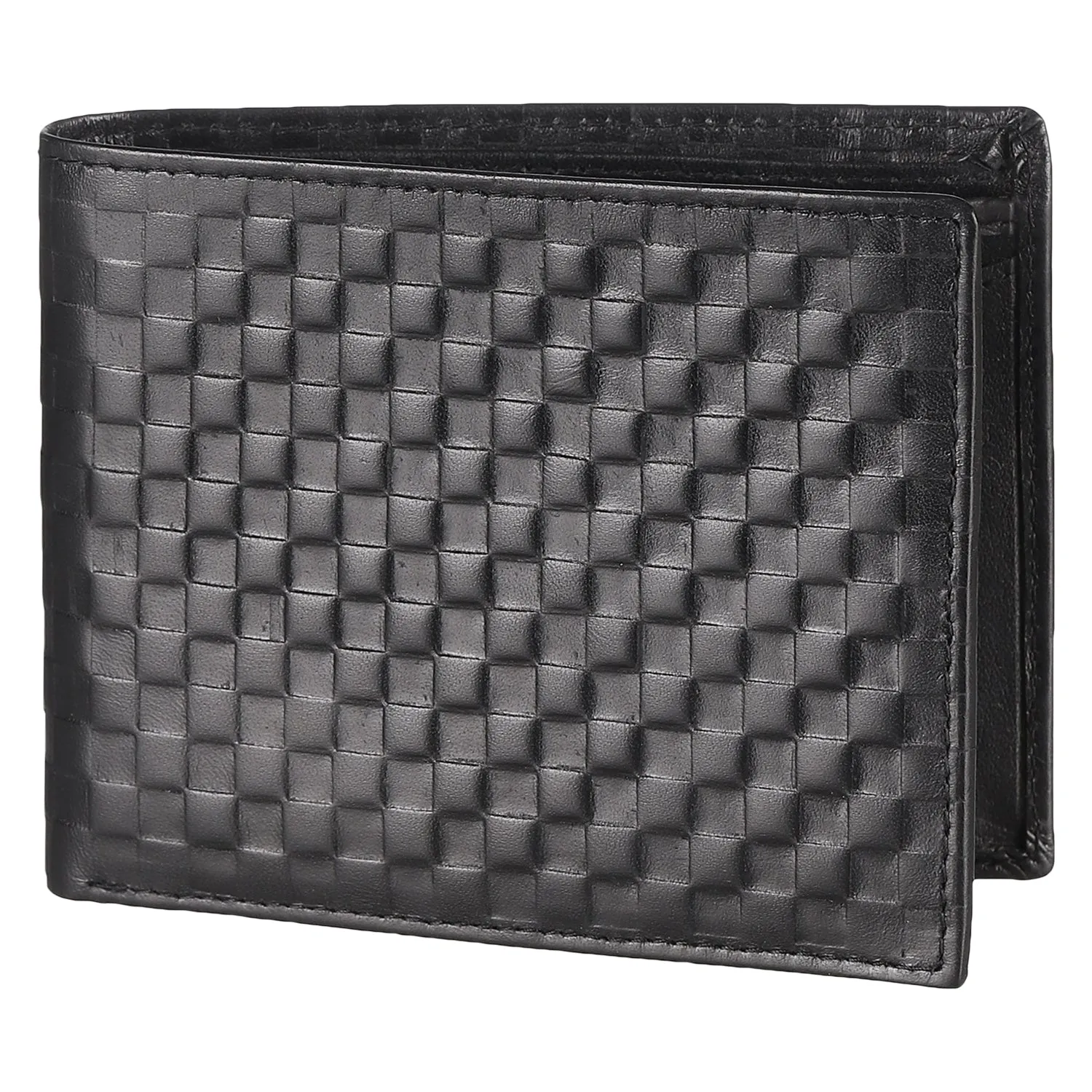 14087 Black Textured Bifold Wallet