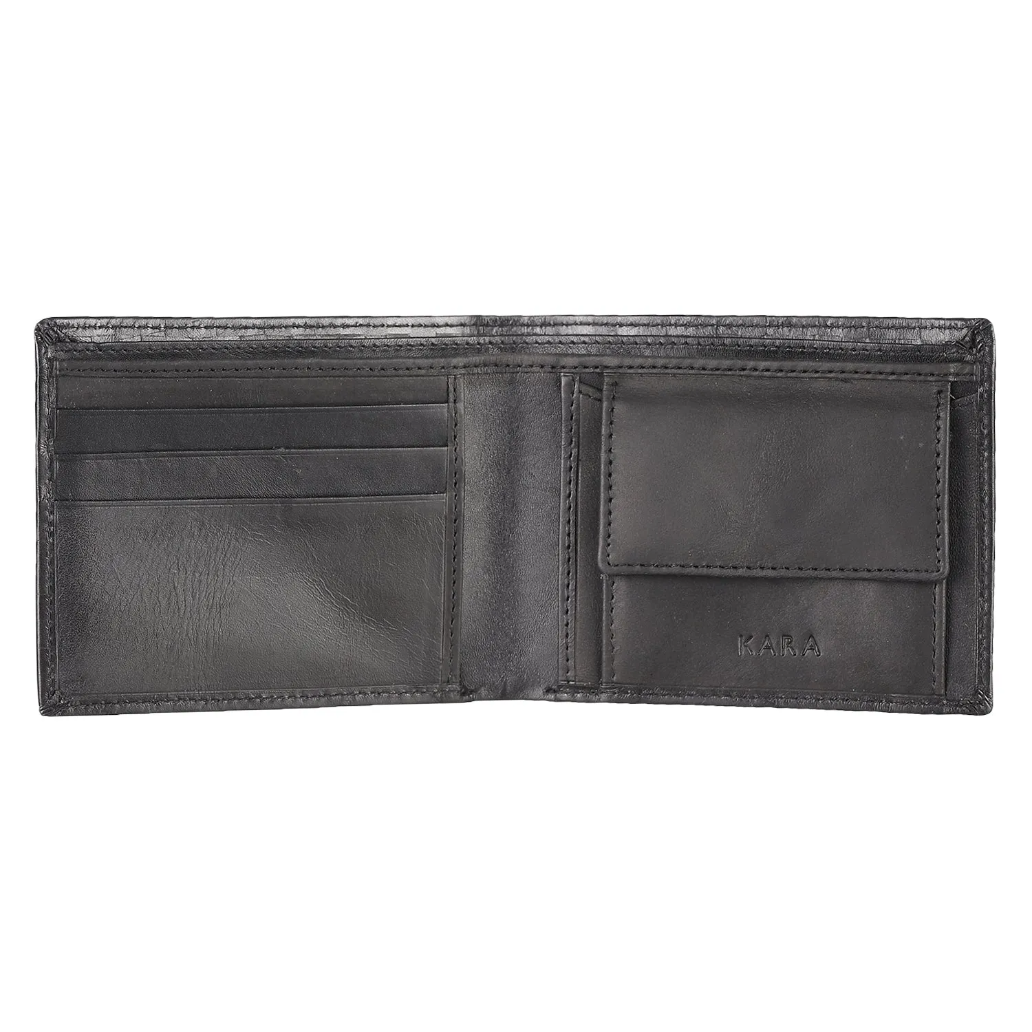 14087 Black Textured Bifold Wallet