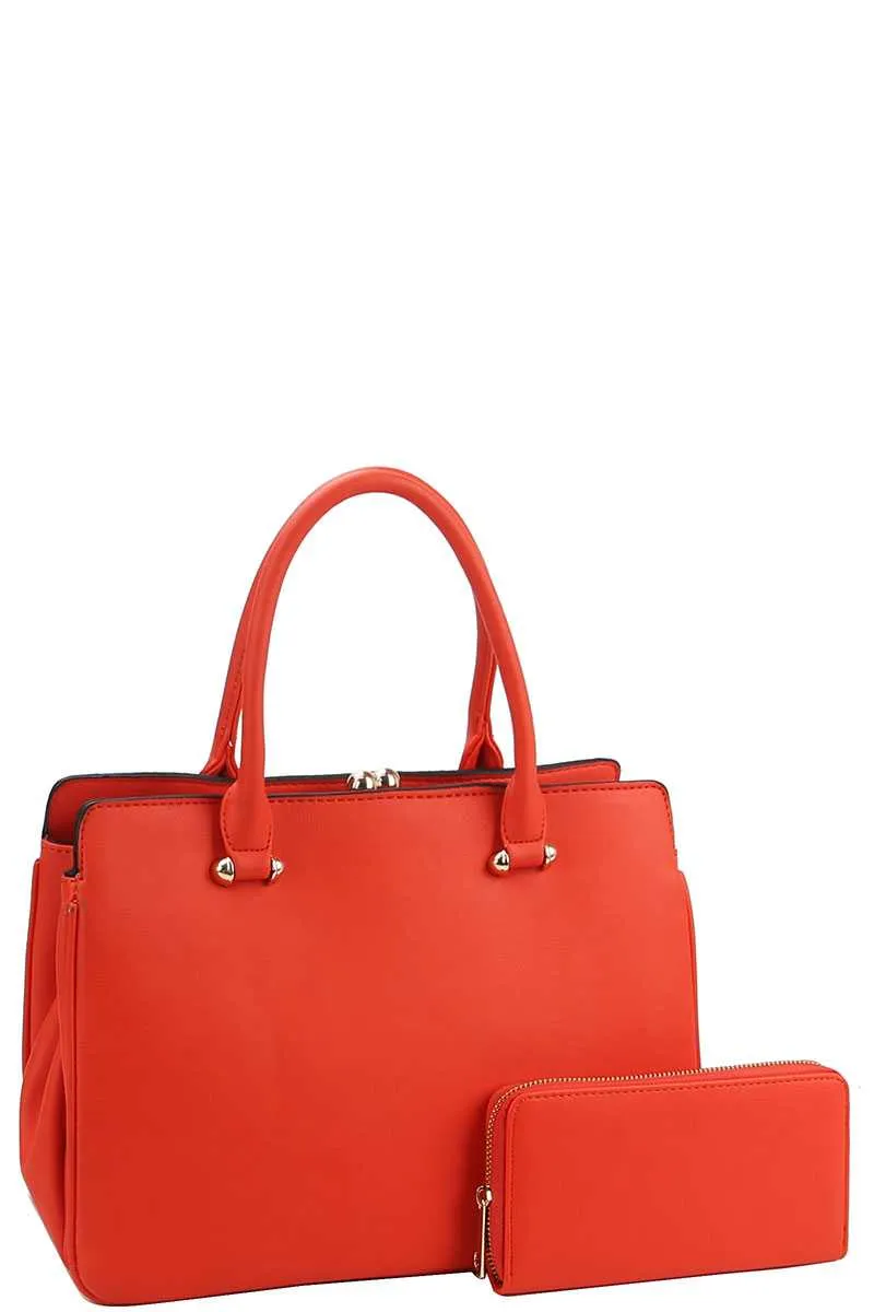 2in1 Cute Sleek Satchel With Matching Wallet