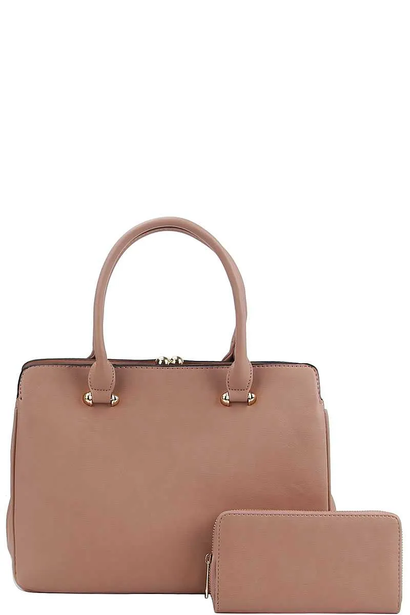 2in1 Cute Sleek Satchel With Matching Wallet