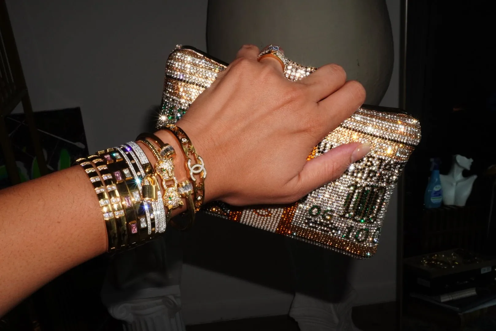 Art Basel Gold Money Party Clutch