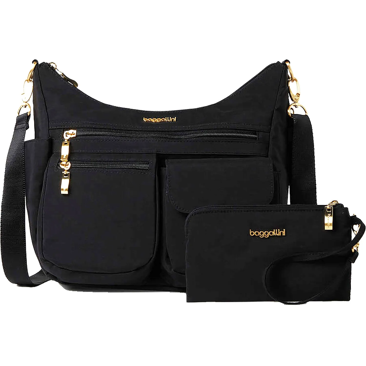 Baggallini Modern Everywhere Hobo Black/Gold Nylon