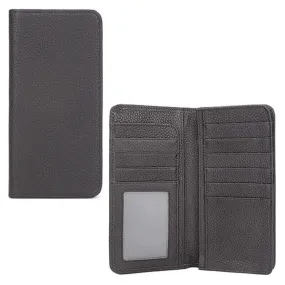 Black Leather Minimalist Wallet - Men's & Women's Long Bifold Wallet NZ