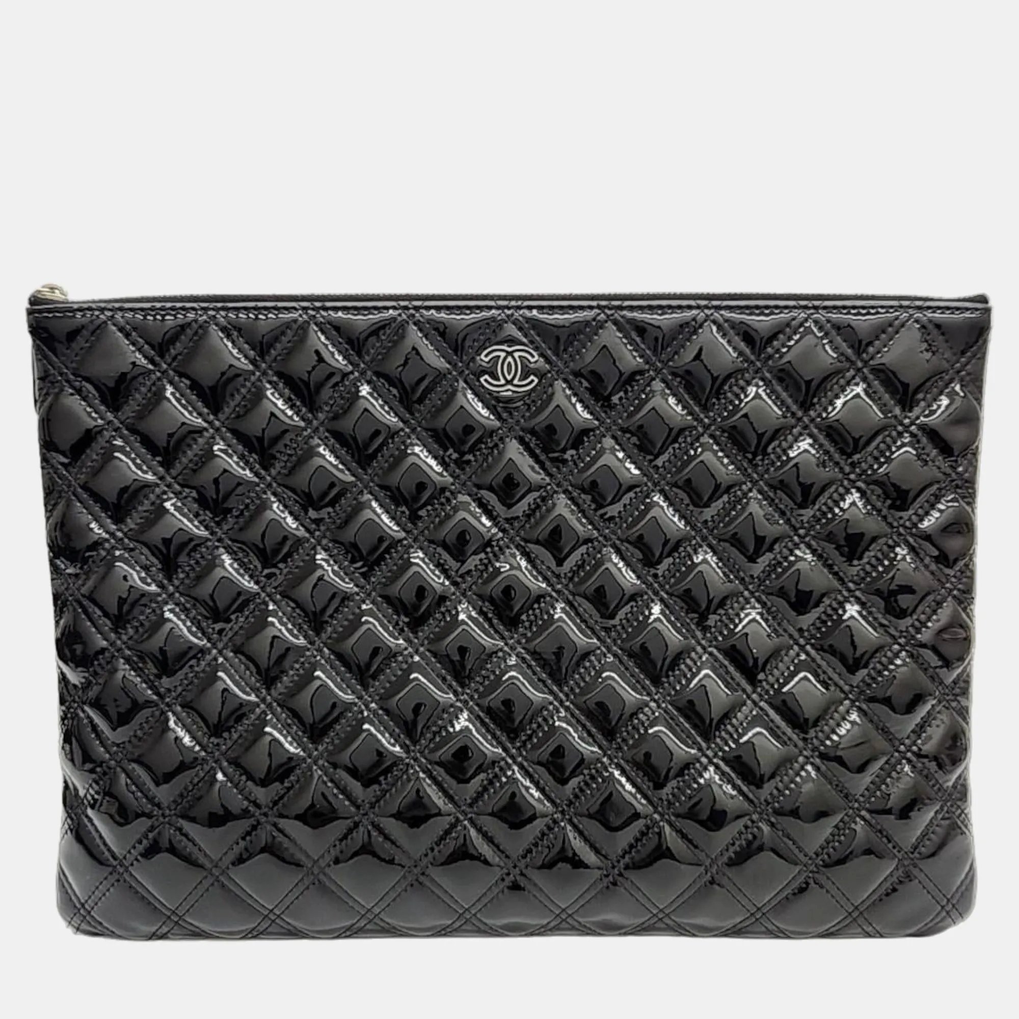 Black patent clutch large