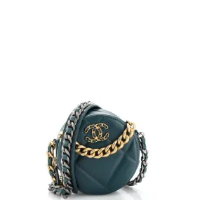 CHANEL 19 Round Clutch with Chain Quilted Leather