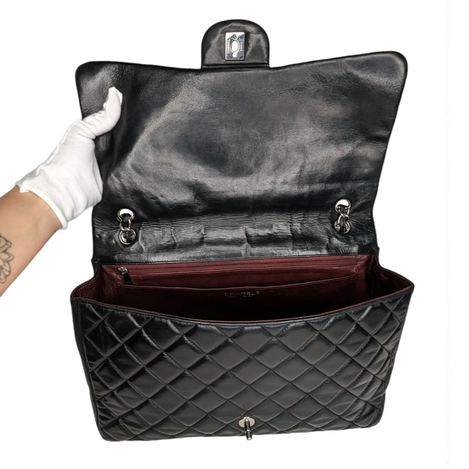 Chanel bags Lambskin Quilted Maxi Classic Single Flap Black