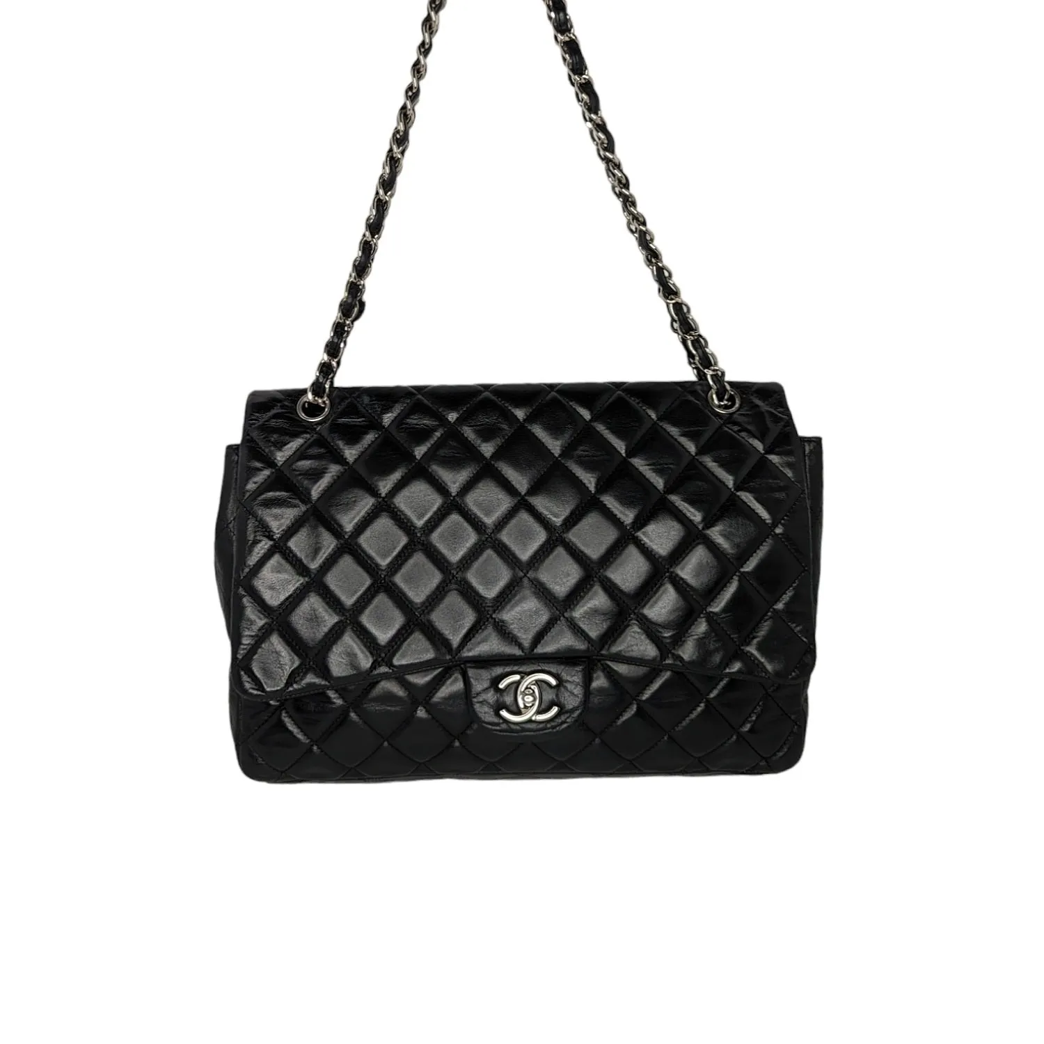 Chanel bags Lambskin Quilted Maxi Classic Single Flap Black