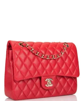 Chanel Medium Classic Handbag Red