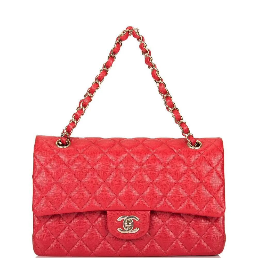 Chanel Medium Classic Handbag Red