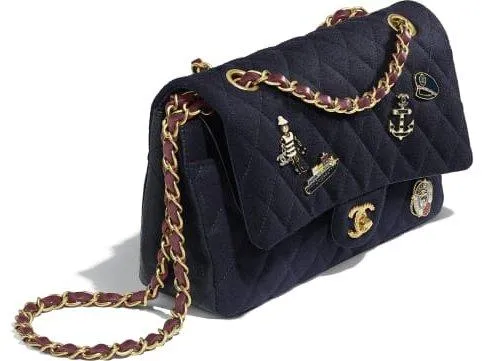 Charm Embellished Classic Handbag