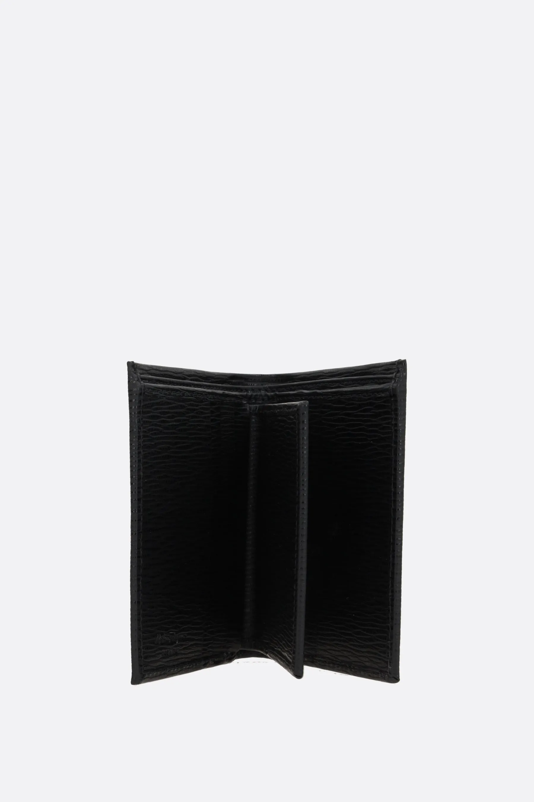 Gancini Pattern Textured Leather Wallet