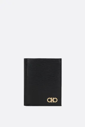 Gancini Pattern Textured Leather Wallet