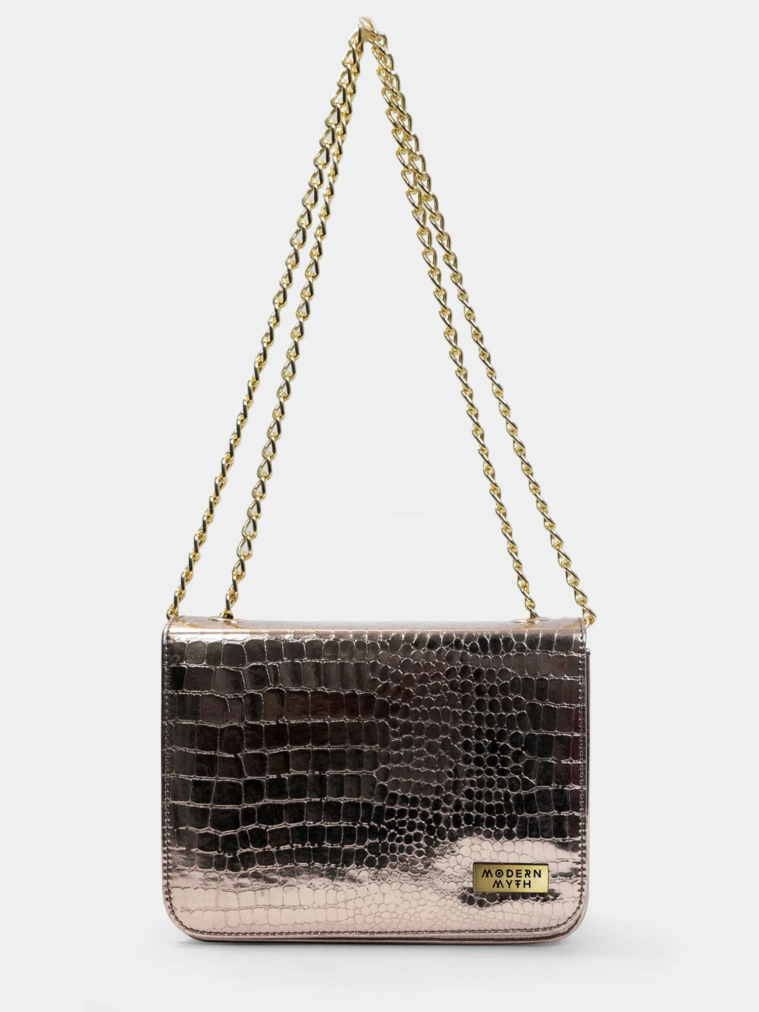 Golden Era Crocodile Pebble Embossed Handbag | Modern Myth