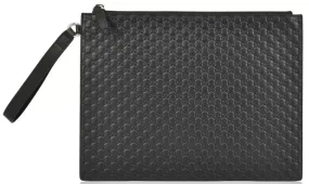 Gucci Leather Clutch Bag with Zipper Closure 'Black'