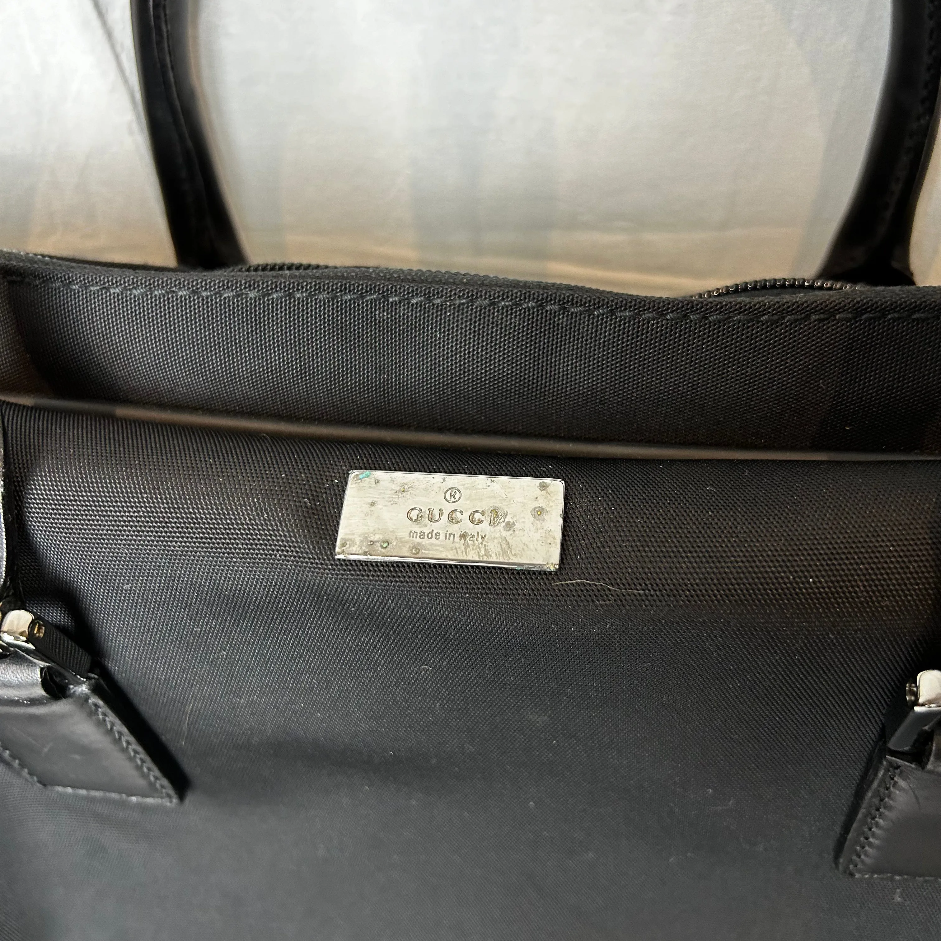 Gucci Vintage Black Nylon Large Weekend Suitcase