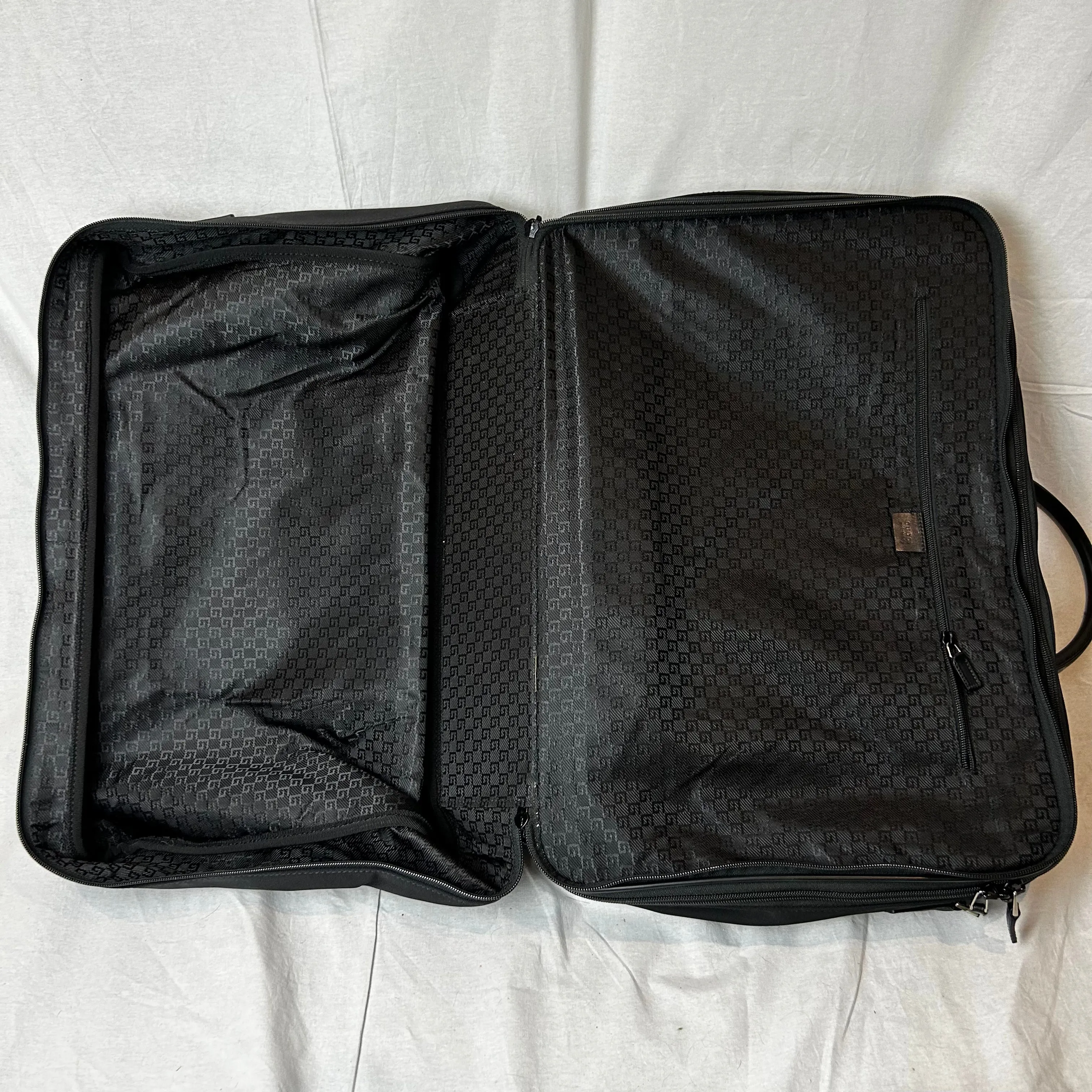 Gucci Vintage Black Nylon Large Weekend Suitcase