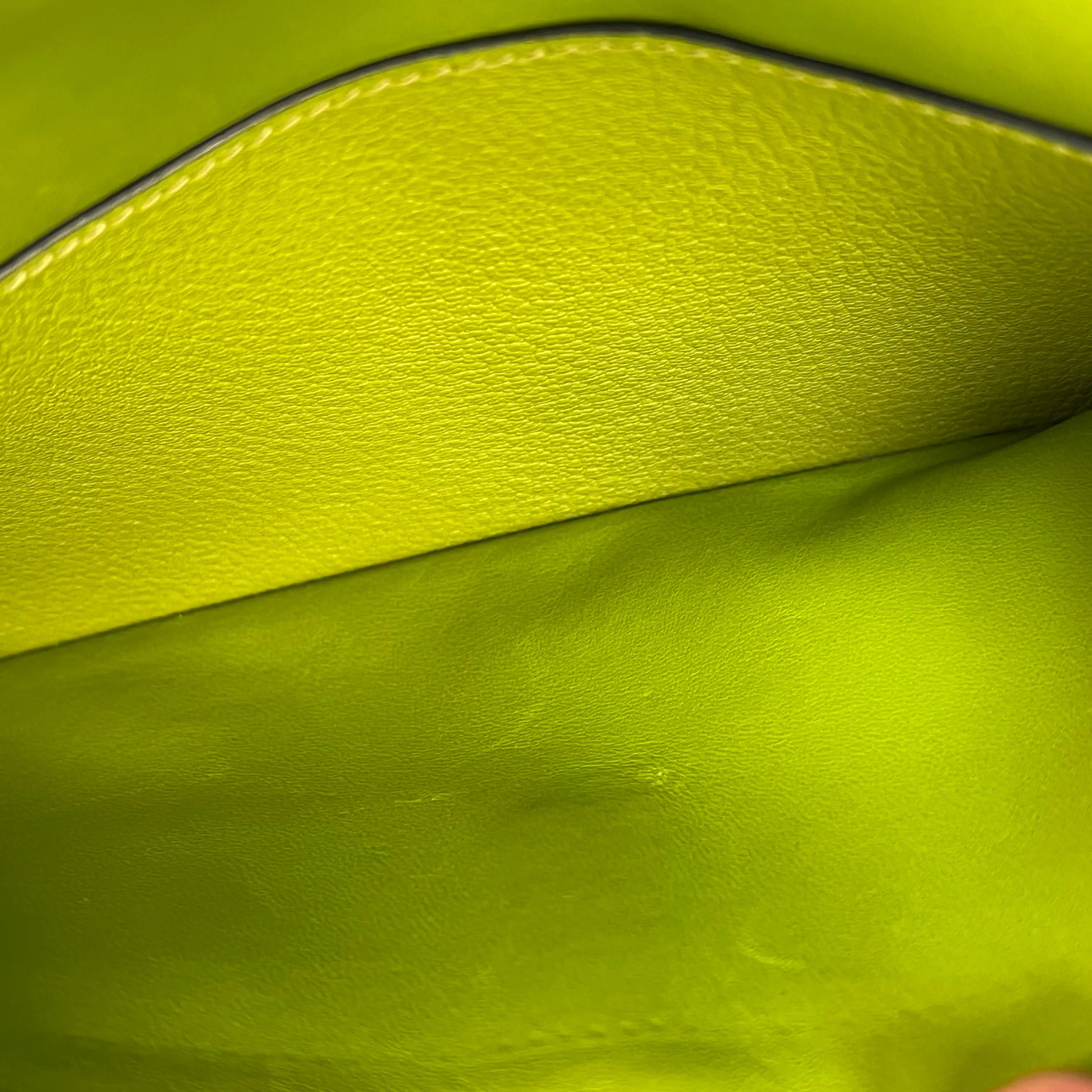 HERMES Chaine D'Ancre Vert Anis Chevre Myzore Clutch