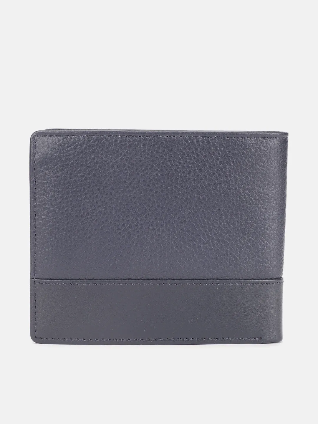 Iconic Men Blue Textured Bi-Fold Wallet