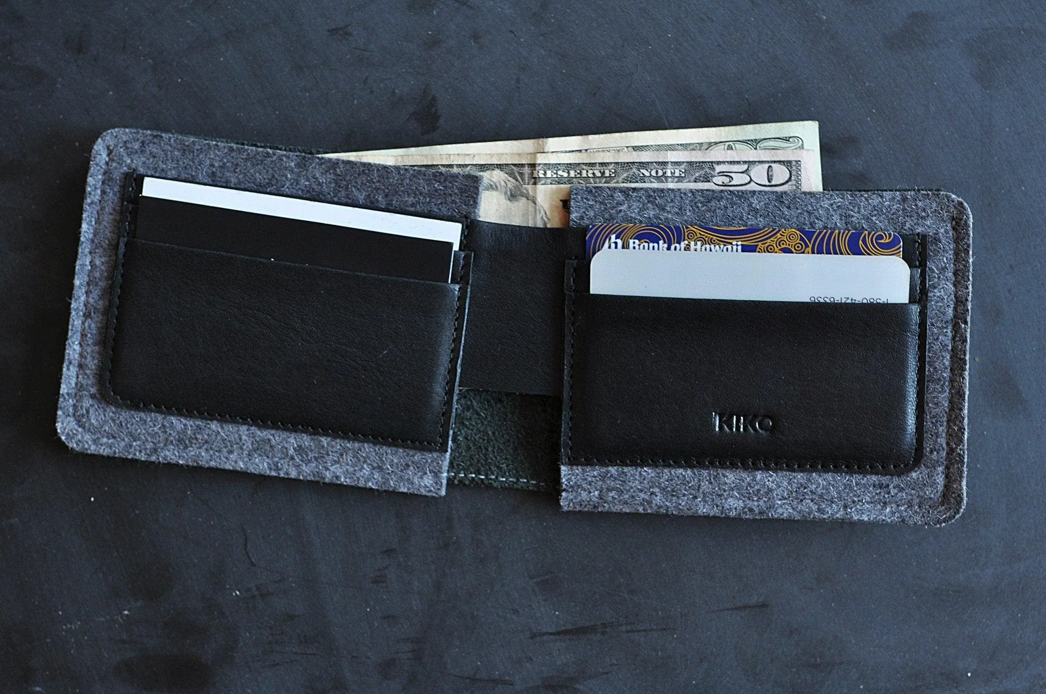 Kiko Leather Dual Textured Wallet