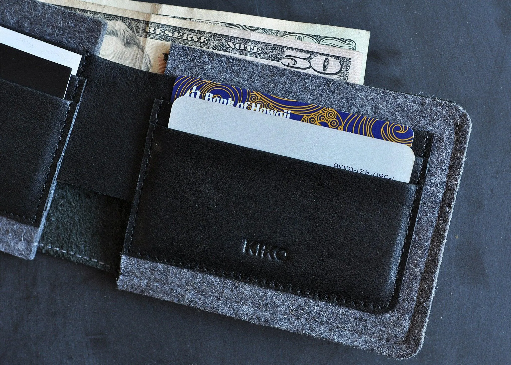 Kiko Leather Dual Textured Wallet