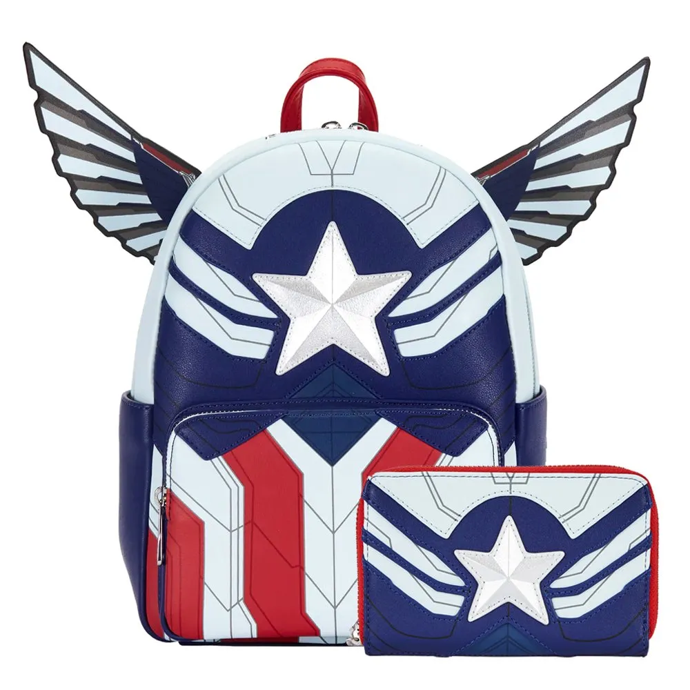 Loungefly x Falcon Captain America Mini Backpack Wallet