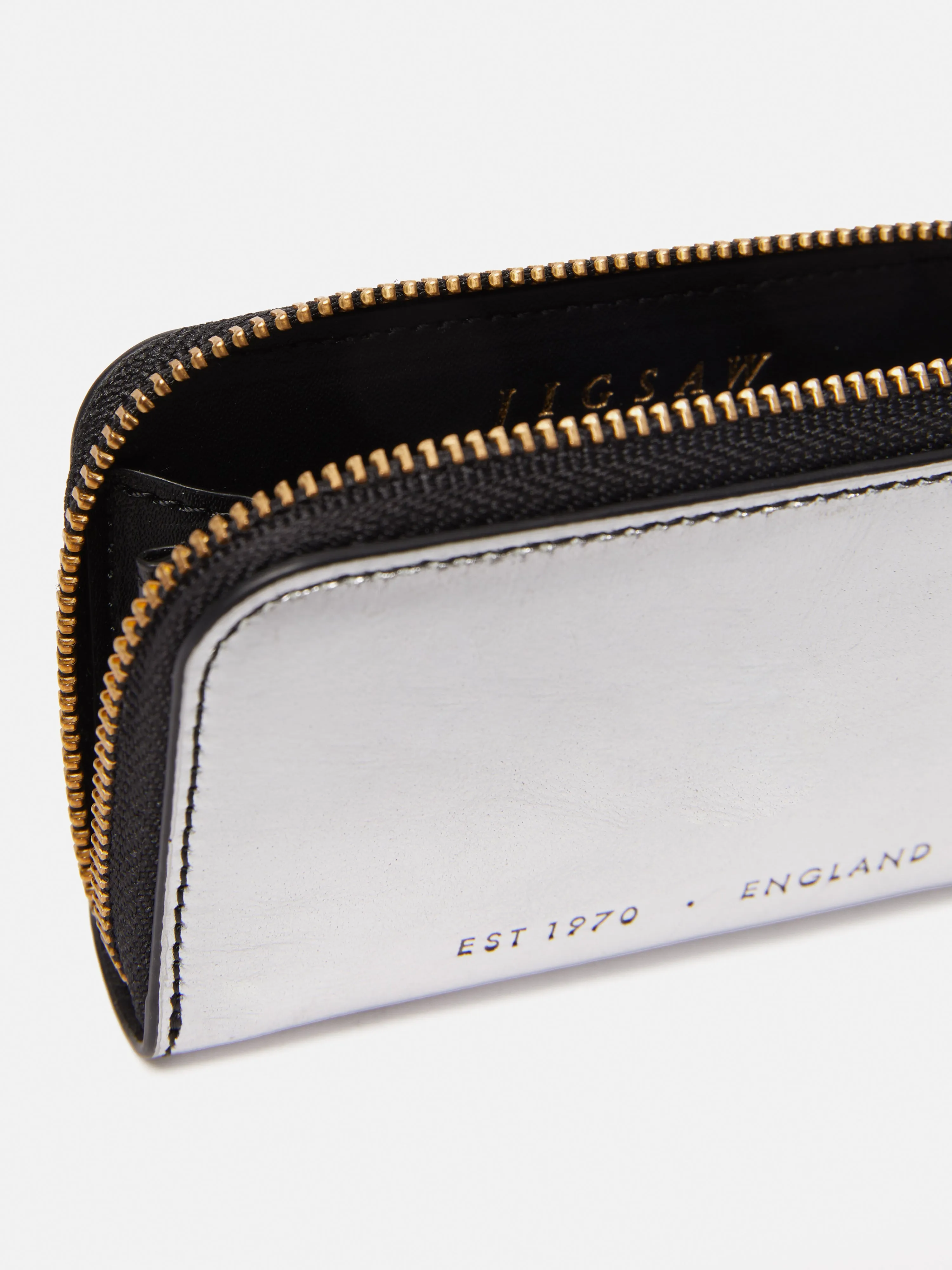 Maddie Leather Small Wallet | Silver