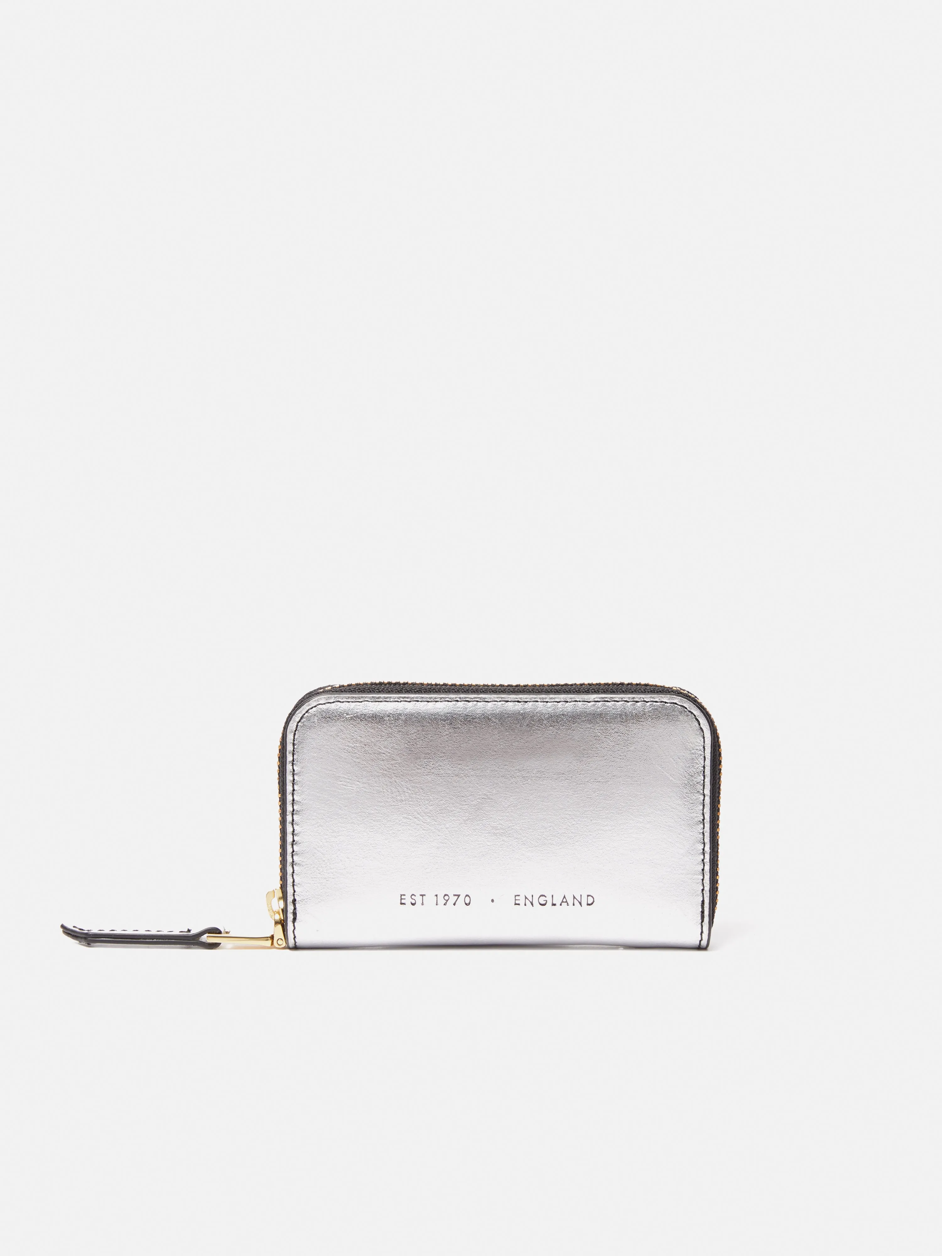 Maddie Leather Small Wallet | Silver