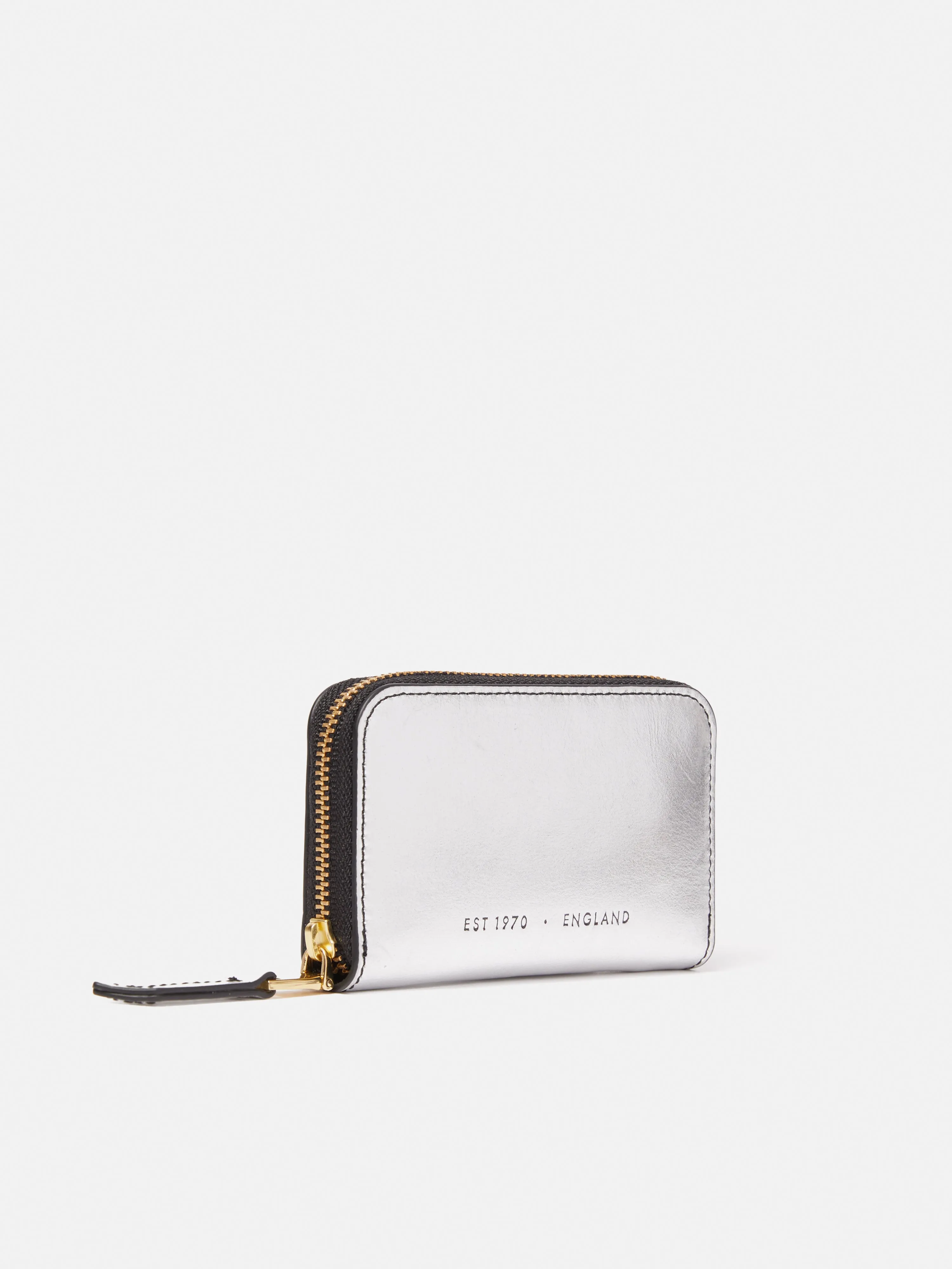 Maddie Leather Small Wallet | Silver