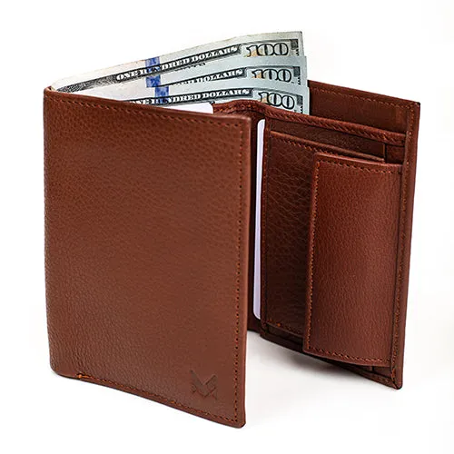 Minimalist Trifold Wallet with Coin Pocket