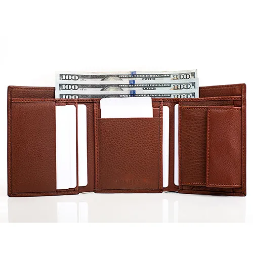 Minimalist Trifold Wallet with Coin Pocket