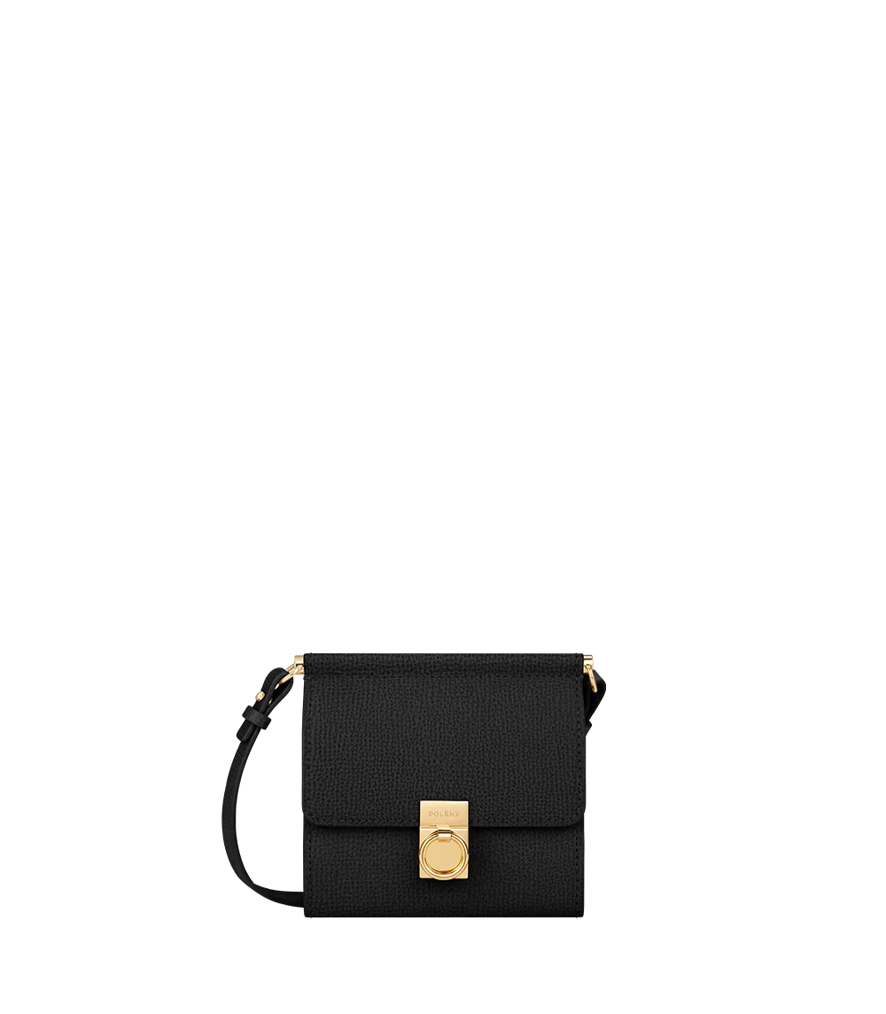 Numéro Sept Crossbody Wallet - Textured Black