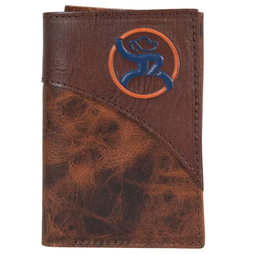 "Hooey Roughy Tri-Fold Wallet with Blue/Orange Logo