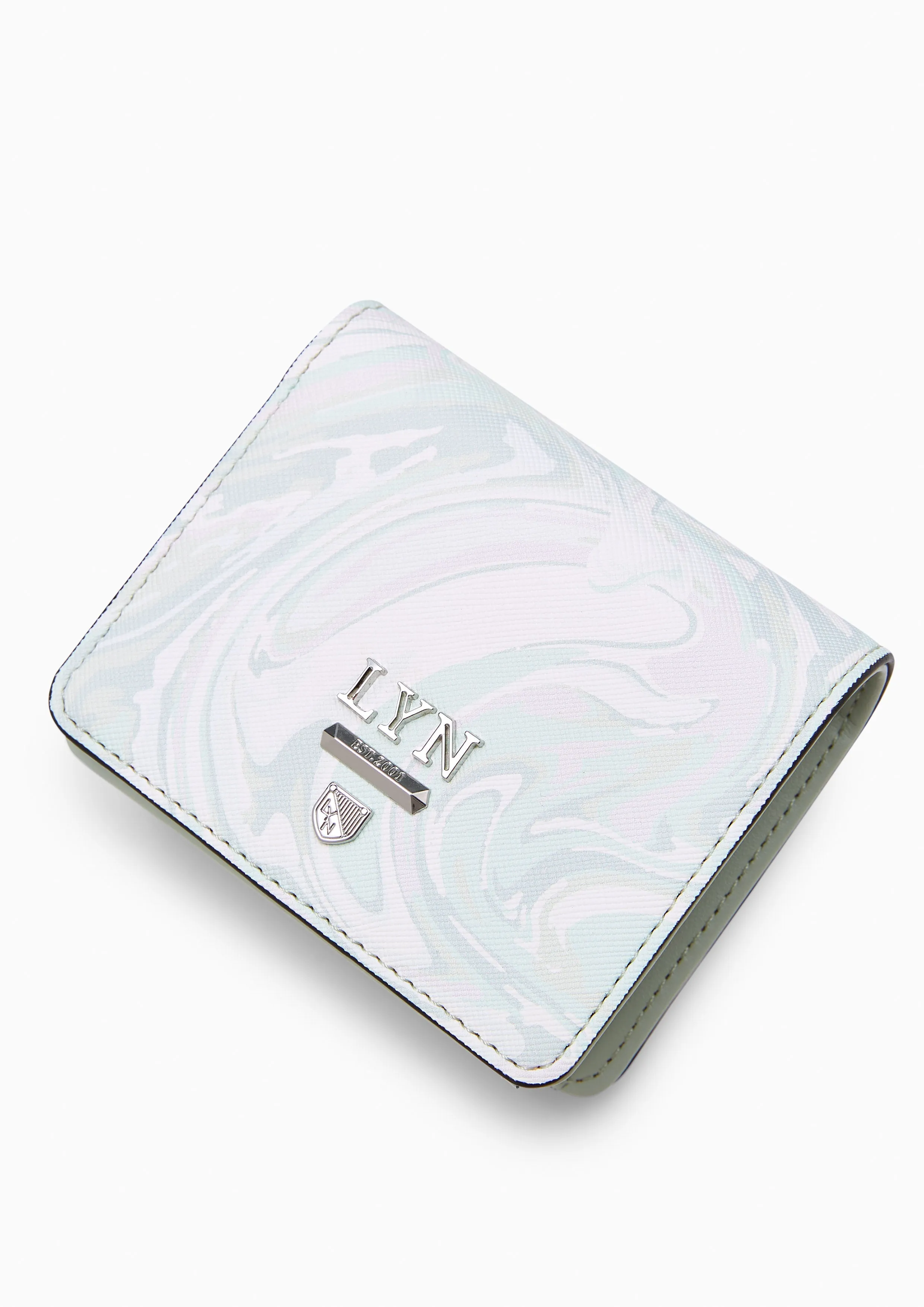 Re-Edit Marble Short Wallet Green