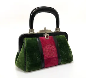 Roberta di Camerino Red and Green Velvet Doctor’s Bag