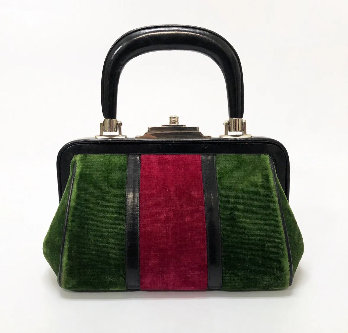 Roberta di Camerino Red and Green Velvet Doctor’s Bag