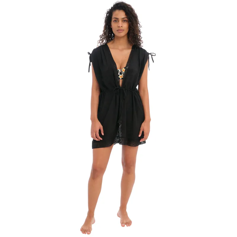 Sunscape Black Tunic Beach Cover-Up - Freya Swim