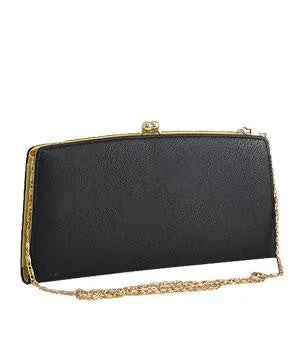 Textured Metal Frame Clutch Wallet