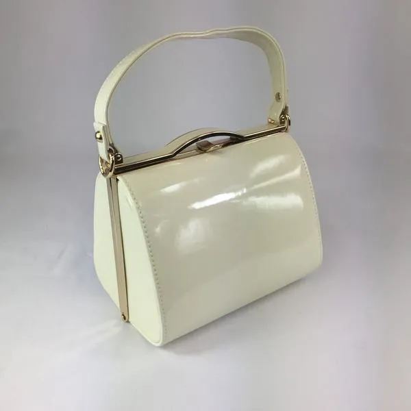 Vintage Inspired Lilly Hand Bag In plain cream